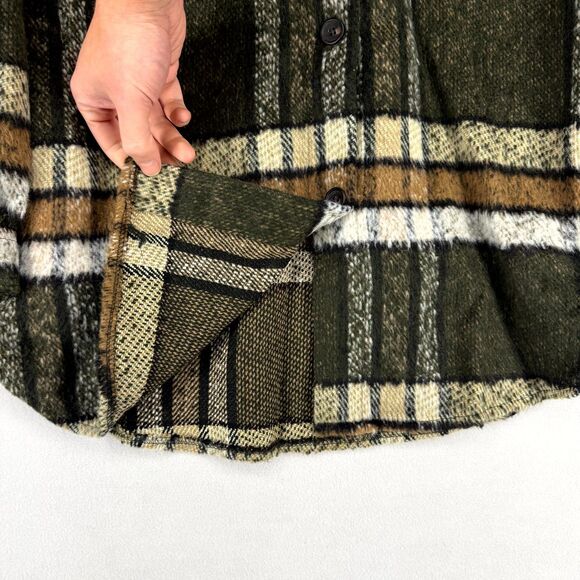 Cotton:‎ On Mens 70$ Khaki Winter Check Fleece Overcoat Size M NEW - Picture 11 of 14